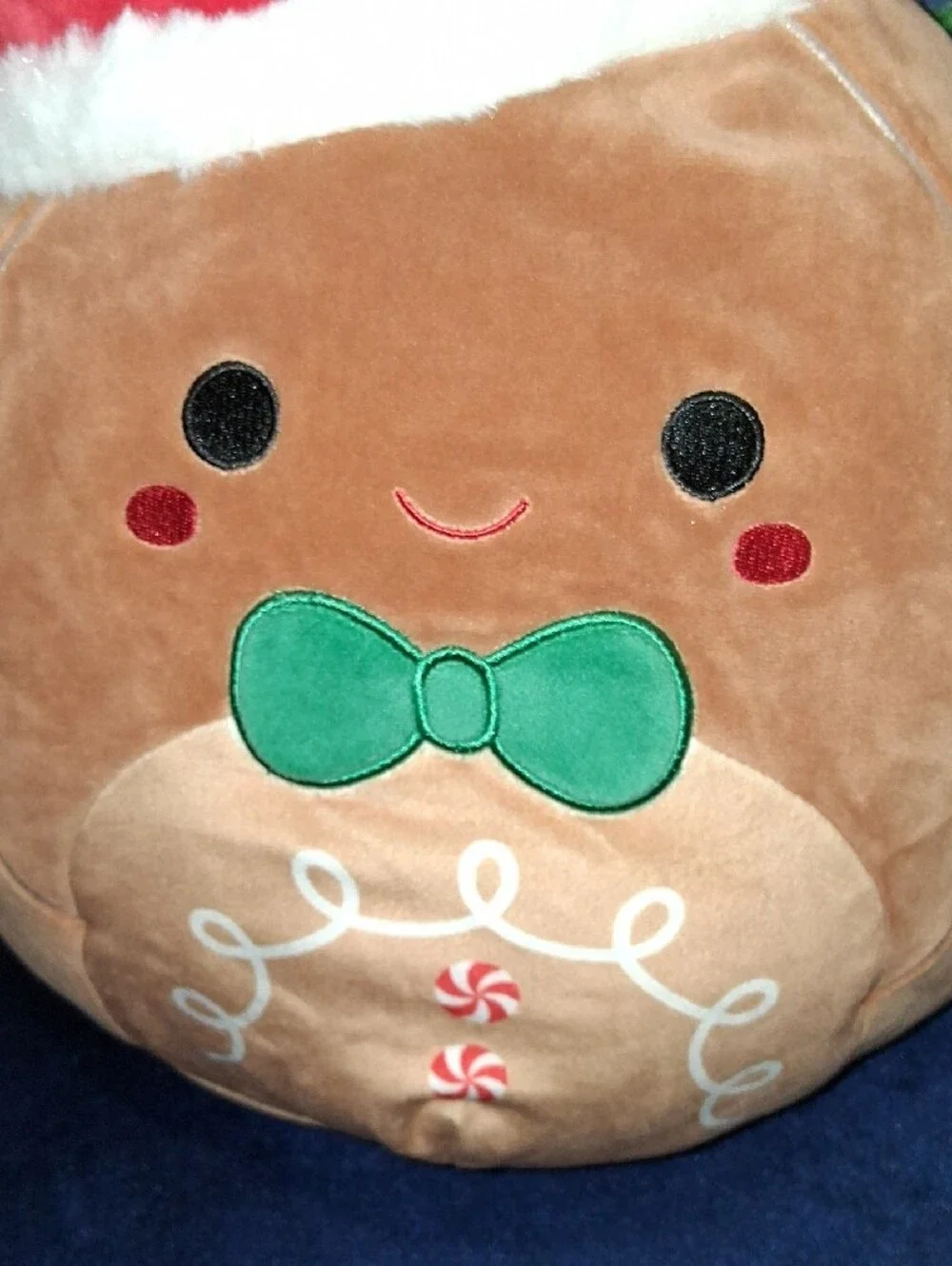 Holiday Gingerbread Squishmallow - Brown with Red Santa Hat